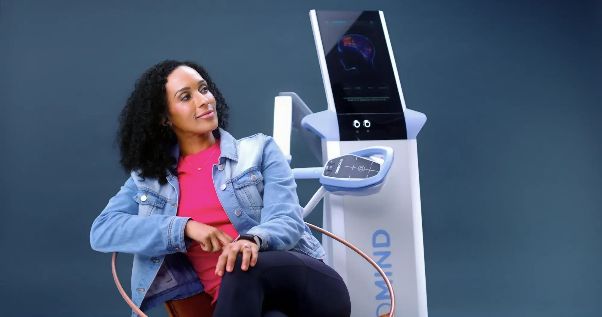 Patient receiving Exomind TMS therapy at Ivy Collaborative Healthcare in Augusta, GA